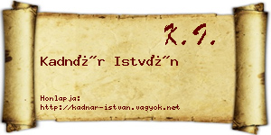 Kadnár István névjegykártya